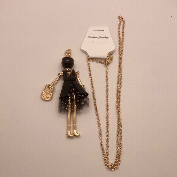 Little Black Dress Pendant Necklace Boxed Fashion Jewelry - Picture 5 of 7